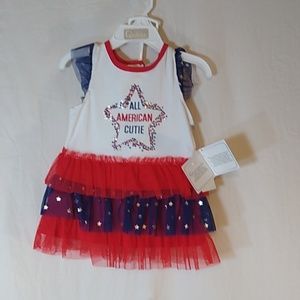 New Dress w/diaper cover & headband sz 24 months